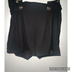 Iris Black Women's Shorts with Button Detail